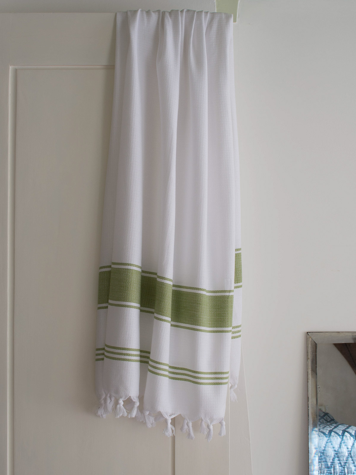 hammam towel white/moss-green